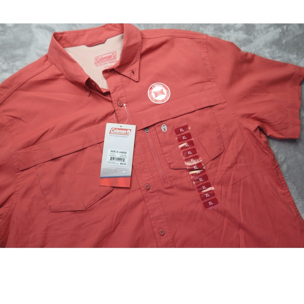 Coleman Men's XL Mineral Red Quick Dry Sun‎ Protection Outdoor Shirt